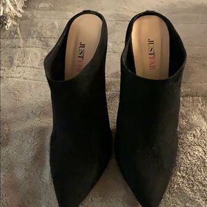 Just Fab 4” Heel Mule Slide Booties